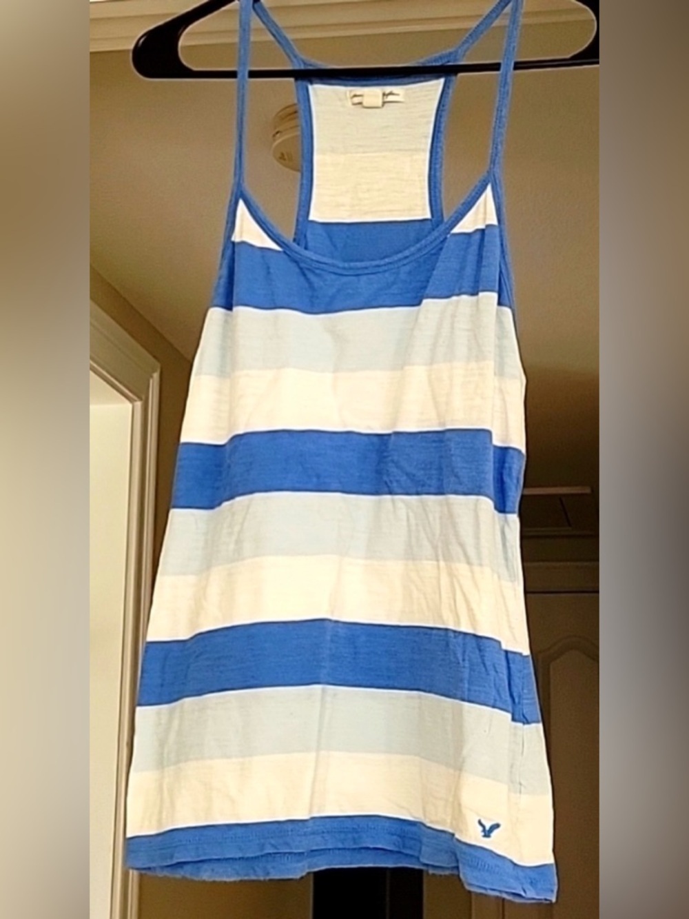 American Eagle Striped Tank Top Size M Blue White Casual Summer